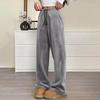 Pantalon de pyjama pour femme en peluche, pantalon de nuit doux, taille élastique, pantalon de couleur unie avec 2 poches