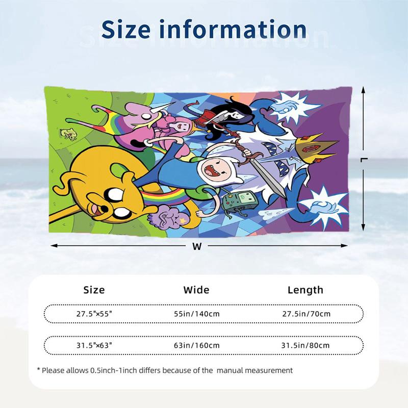 Adventure Time Beach towels also serve as bath towels summer essential a musthave for the outdoors the beach and the pool