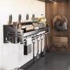 Wall-mounted Kitchen Organizer Shelf Spice Storage Rack Household Seasoning Chopsticks Knife Spoon Shovel Storage Holder