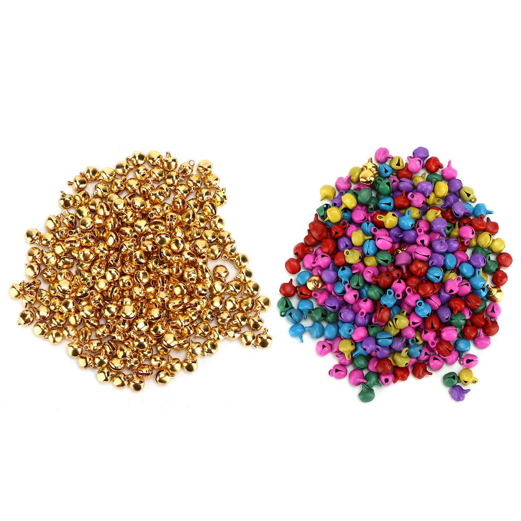 300pcs Small Bells DIY Mini Tiny Iron Jingle Bells with Hole for Craft Jewelry Festival Birthday Dec