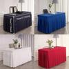 Solid Color Rectangle Table Skirts Thick Soft Elastic Table Cloth Comfortable Skin Friendly Banquet Tablecloth Exhibition