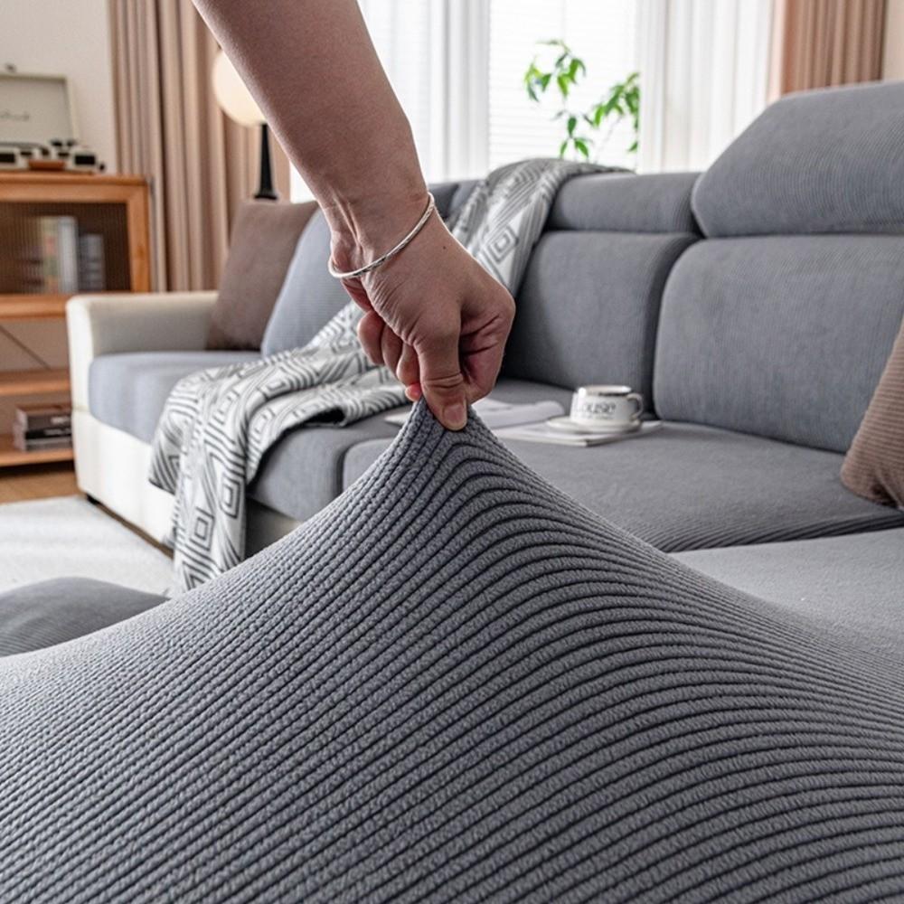 Anti-Kratz-Sofa-Überwurf Verdickt Elastisch Einfarbige Abnehmbare Couch-Abdeckungen Langlebiger Weicher Möbel-Schutz Schlafzimmer