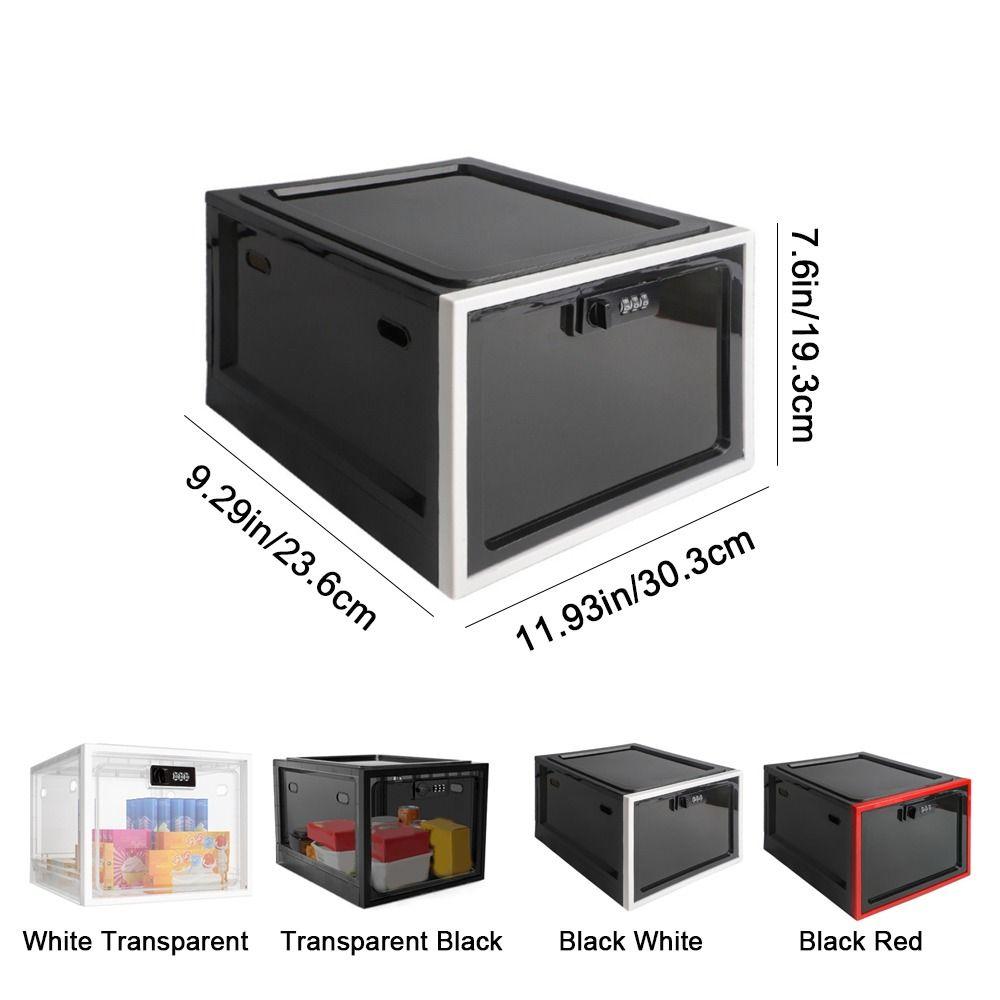 Large Capacity Clear Locking Box Transparent Combination Lock Box  Fridge Organization