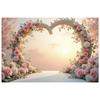 Wedding Banner Curved Structure Rose Heart Banner Love Theme Display Heart-shaped Frame Floral Love Banner For Bridal Shower