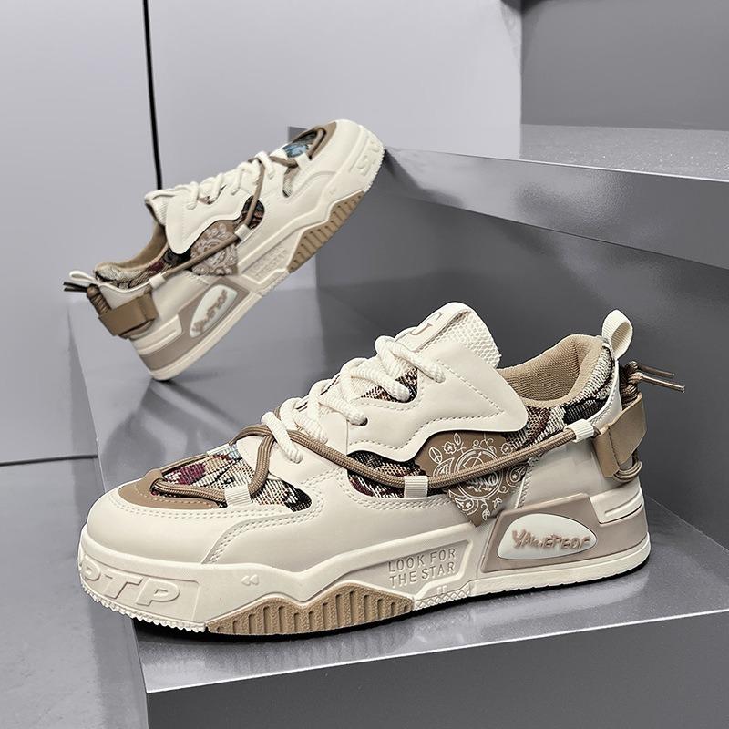 Men's Shoes Spring and Summer New Versatile Thick-soled Casual Non-slip Youth Sports Trendy Shoes Flat-soled Low-top