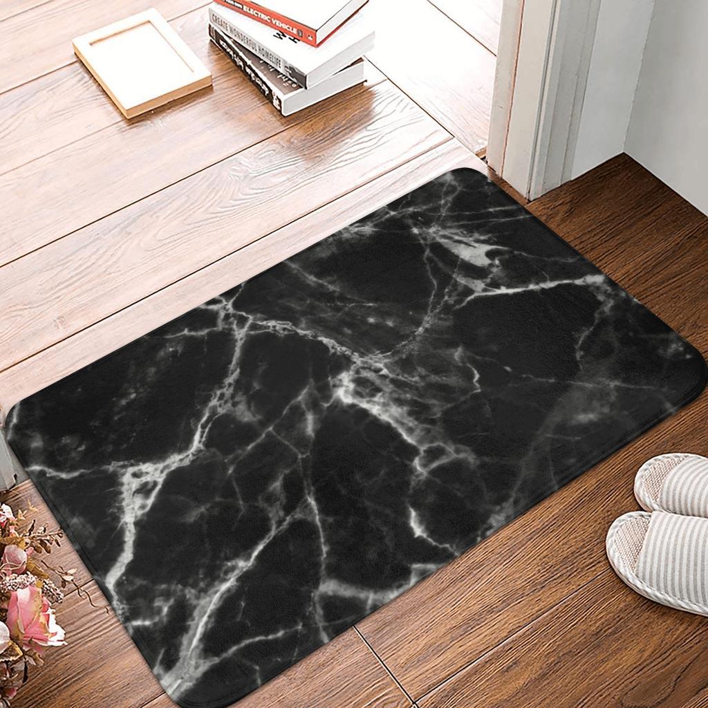 Smoked Black Marble Front Floor Door Entrance Mats Outdoor Abstract Texture Pop Art Kitchen Bathroom Doormat Toilet Carpet Rug