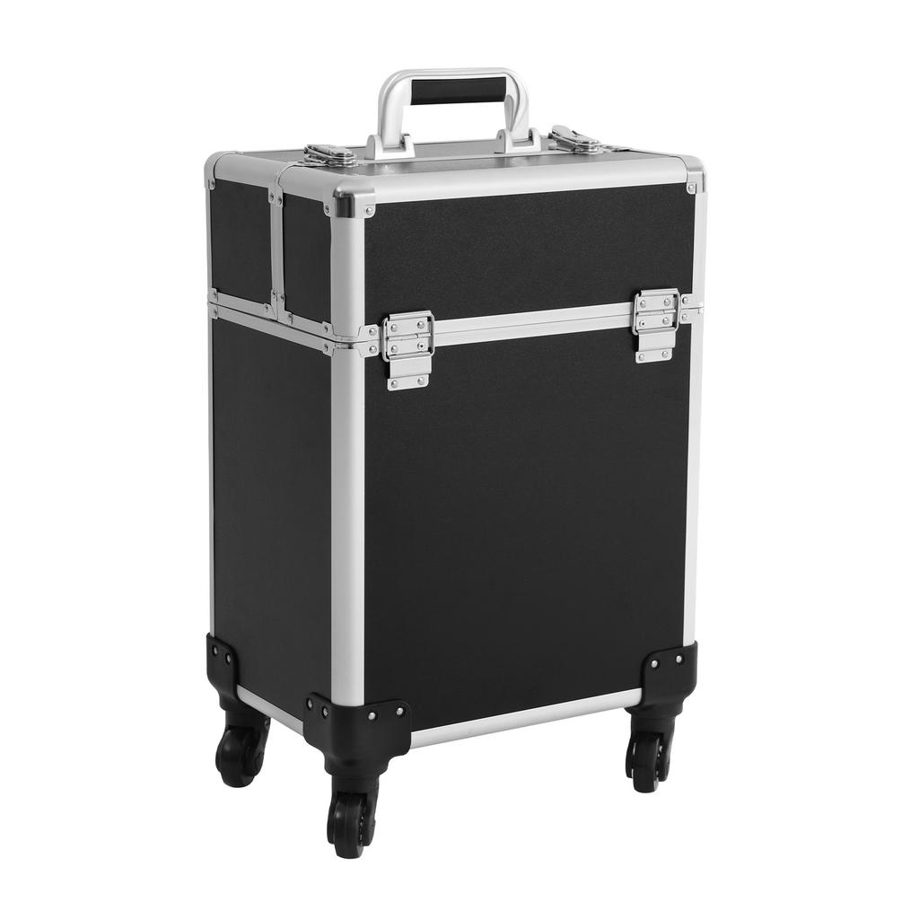 Professional Rolling Makeup Train Case Large Capacity with Removable Wheels for Makeup Artists Nail Techs Travel