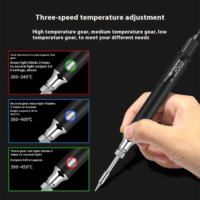 Mini Welding Machine Wire Soldering Iron For Electronics Repair Adjustable Temperature Tip Light weight Aluminum