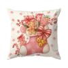 Pink Christmas Gingerbread Man Pillowcase Bedroom Sofa Cushion Cover 100% Polyester Living Room Cushion Pillowcase Home Decor