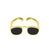 Interessanter Hip-Hop-Fingerring mit schrulligem Design, personalisierte Kreativität, Mini-Fingerbrillenring, verstellbare Öffnung, Fingerring für Paare