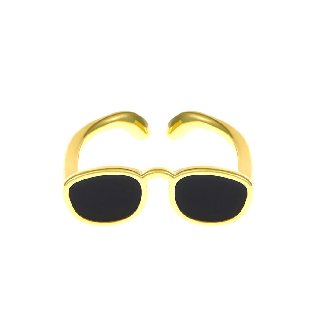 Interessanter Hip-Hop-Fingerring mit schrulligem Design, personalisierte Kreativität, Mini-Fingerbrillenring, verstellbare Öffnung, Fingerring für Paare