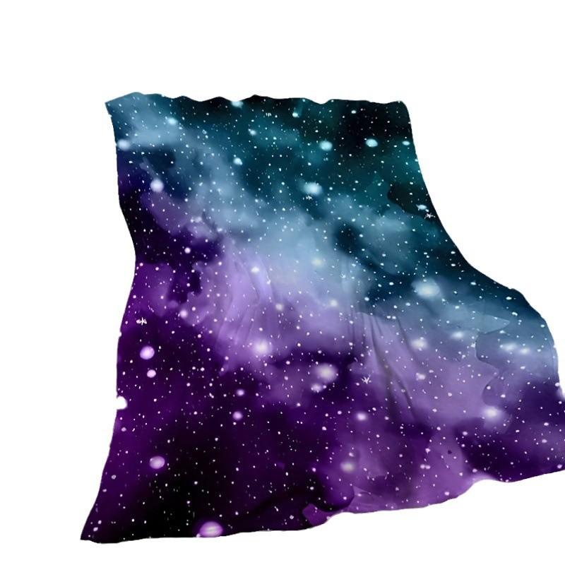 Dream Galaxy Flannel Mar Blanket Digital Printing Space Blanket Planet Sofa Blanket