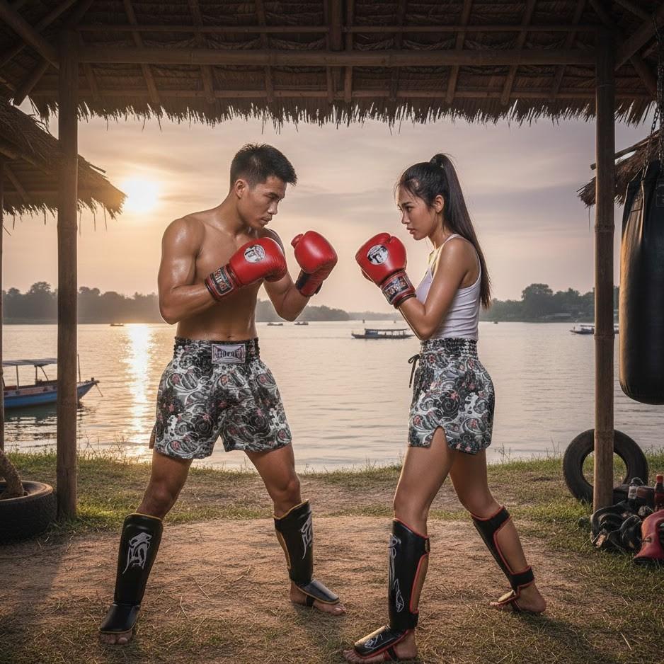 Chinese Ocean Sea Wave Flower Boxing Muay Thai Kickboxing Training Shorts Print Martial Art Boxer Unisex Men Women Fighting Fitness Sport Gym Workout