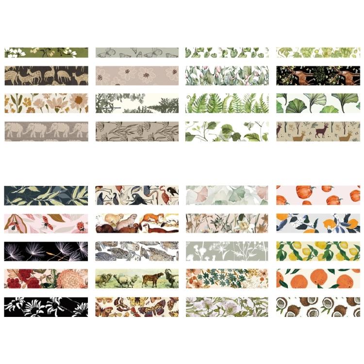 Retro Decorative Tape Forests Plant Print Washis Tape Masking Tape Hand Account Tape for Journaling Phone Scrapbooking