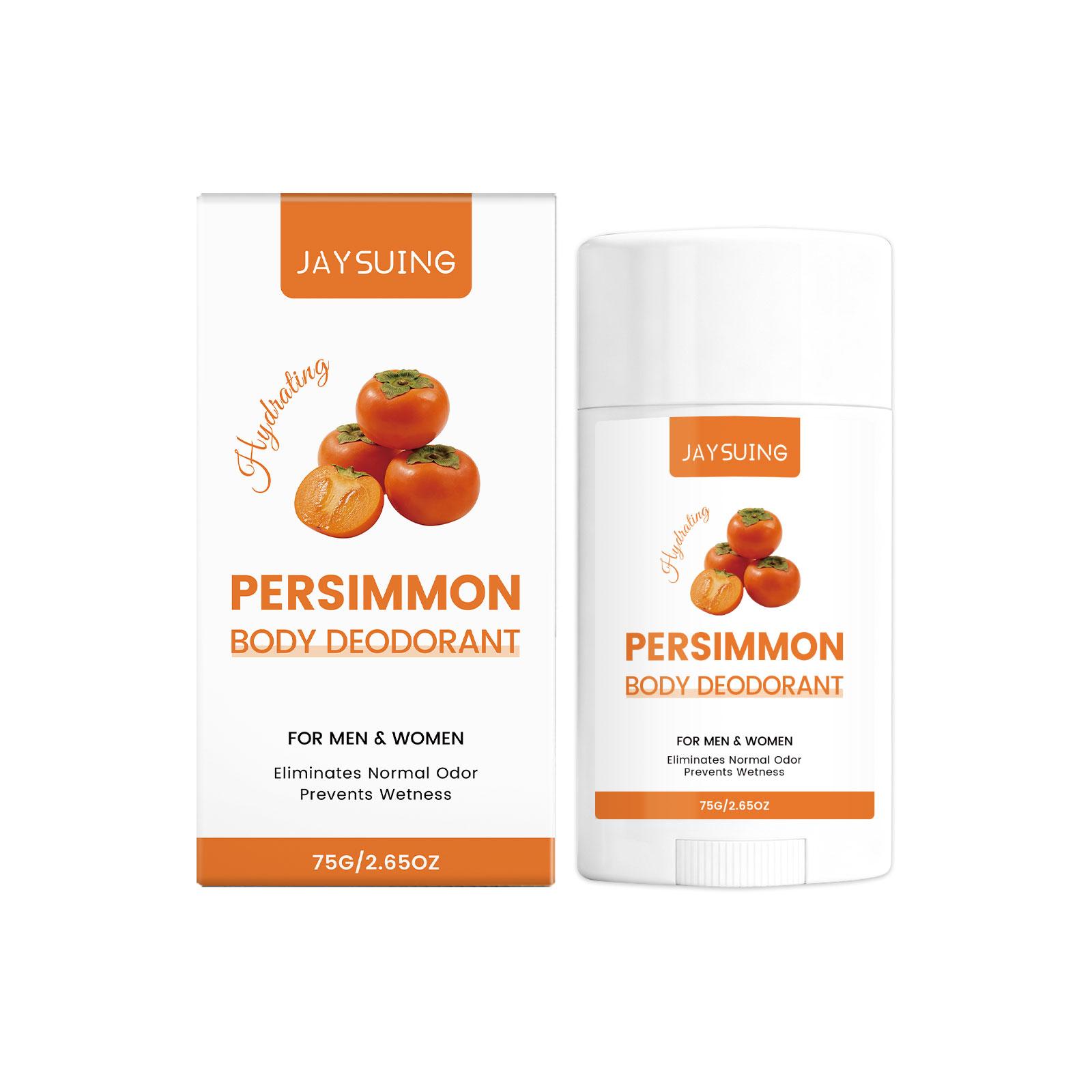 Jaysuing  Persimmon Scent Moisturizing Deodorant Stick For Daily Use Keep Body Fresh Light Fragrance For Women and Men 75g