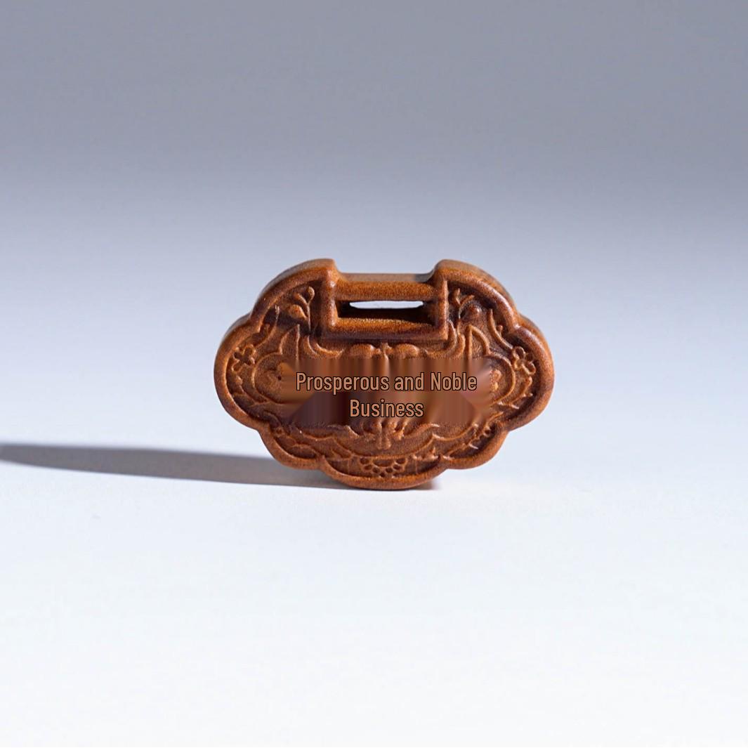 Sandalwood Carved Ruyi Lock Wenge Pendant Necklace. No cord included, contact for hanging rope