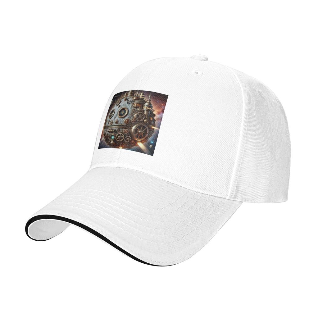 Steampunk moon in space Cap Casual Baseball Caps Adjustable Hat Hip Hop Summer Unisex Baseball Hats Customizable