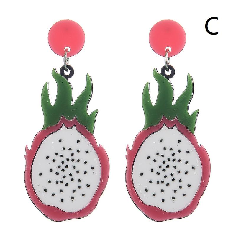 Fruit Earrings Strawberry Pitaya Fruit Earrings Sparkling Acrylic Earrings Decorative Gift Earring Party Jewelry Gif