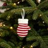 Wool Table Setting Mini Knitted Christmas Mitten Ornaments Xmas Glove Hanging Decor Festive Tableware Flatware Holiday Decor Holders Knit Pendants