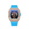 Luxury Diamond-Encrusted Automatic Men'S Watch Trendy Casual Versatile Premium Hollow Quartz Watch