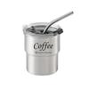 304 Edelstahl Kaffeetasse Thermobecher mit Strohhalm für Haushalt Outdoor Camping Thermos Trinkflasche Kaffeebecher