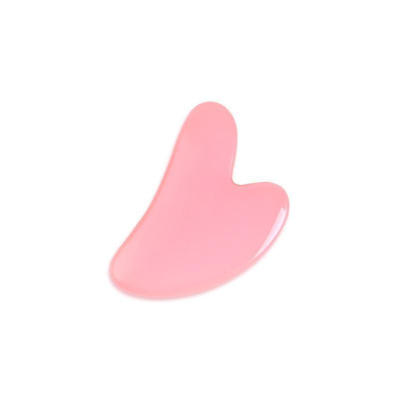 Rose Quartz Dual Roller & Heart-Shaped Resin Beauty Massager Set