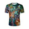 Novelty Beach Cat Beer Pattern Print T-shirt 3D Men Women Trend Personality Tops Oversized Short sleeve Crew Neck Streetwear Tee