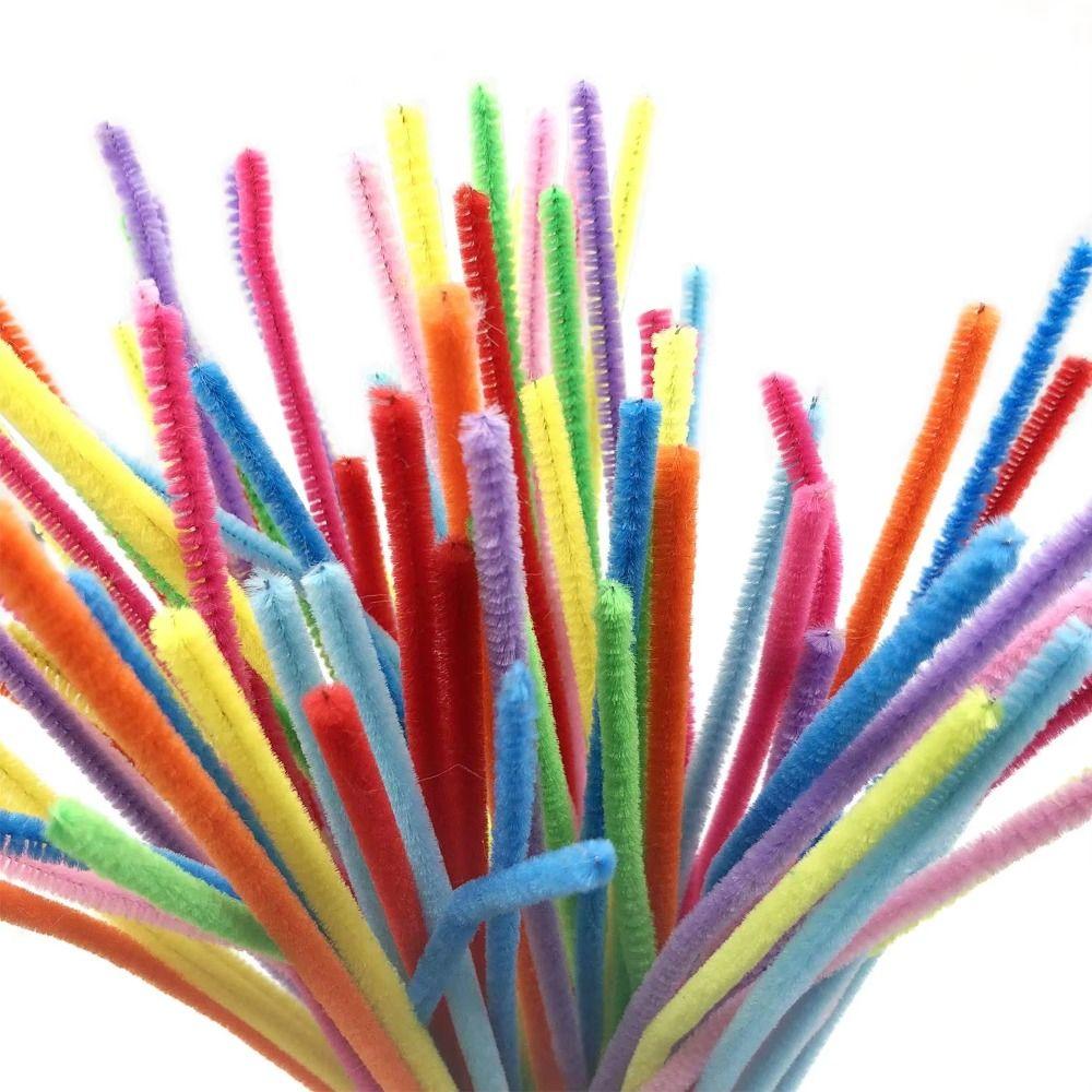 100pcs Plush Tinsel Stem Anvil Wire Craft Pipe Toys  Kids Birthday Christmas
