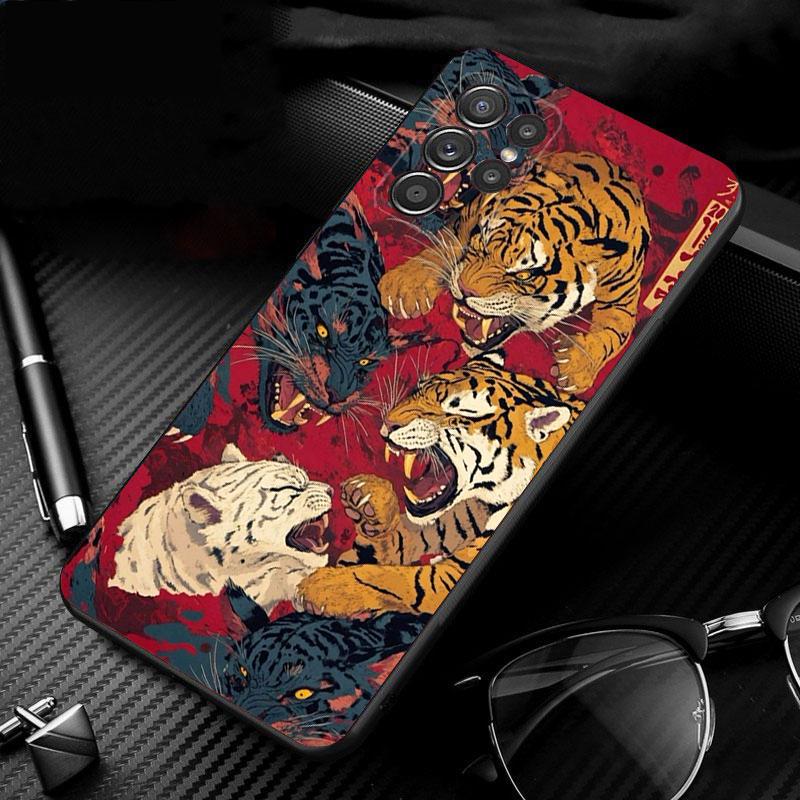 Phone Case For Samsung Galaxy S26 Plus Edge S25 S24 S23 S22 Ultra S23 S22 S25 Plus S24 FE Tiger Art