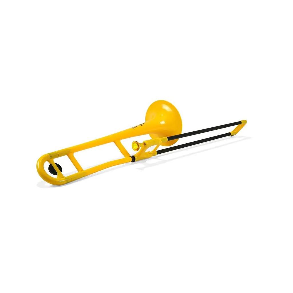 pInstruments pBONE Plastic Wind Instrument, Bb Tenor Trombone, Lightweight & Durable ABS with Bio-Coat, PBONE1Y Yellow (Includes Mouthpiece and