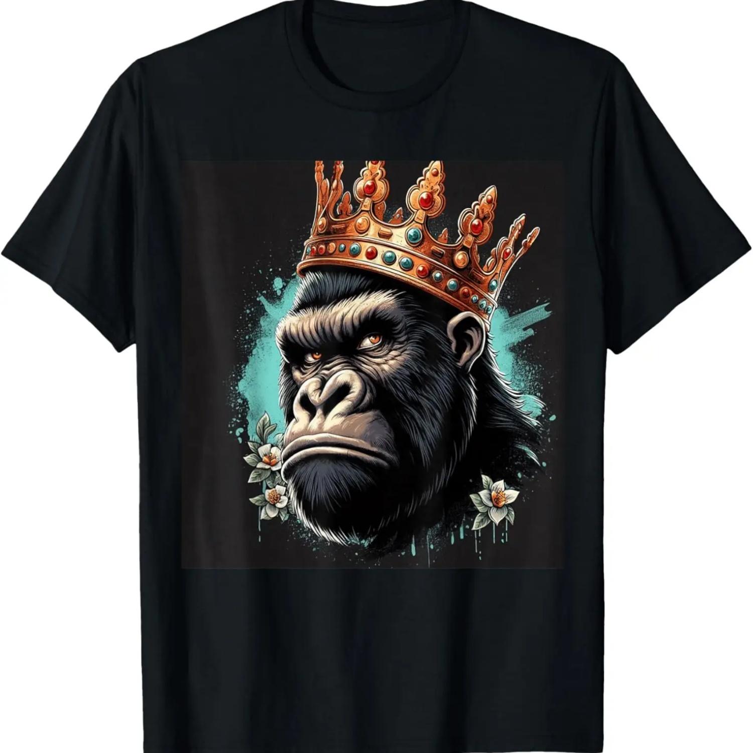 King gorilla kong crown design T-Shirt S чёрный
