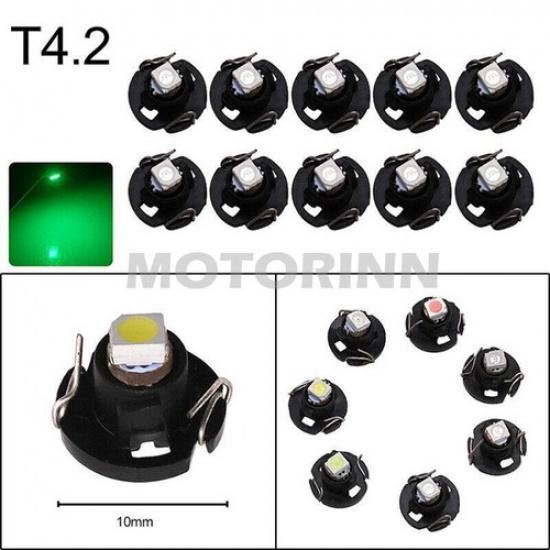 10* Green T4 T4.2 Neo Wedge 1-SMD LED Cluster Instrument Dash Climate Bulbs Kit