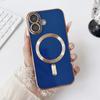 For iPhone 16 Pro 15 14 Plus 13 12 Pro Max 11 Electroplating with Lens Flims for Magsafe Magnetic Shockproof Soft Tpu Plain Color Slim Case Cover