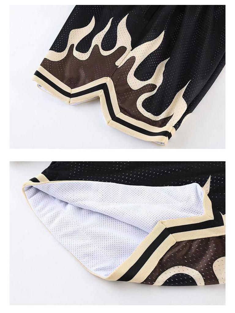 Unisex Sommer Retro Basketballshorts - Atmungsaktives Doppelschicht-Mesh, Knielang & Trendy