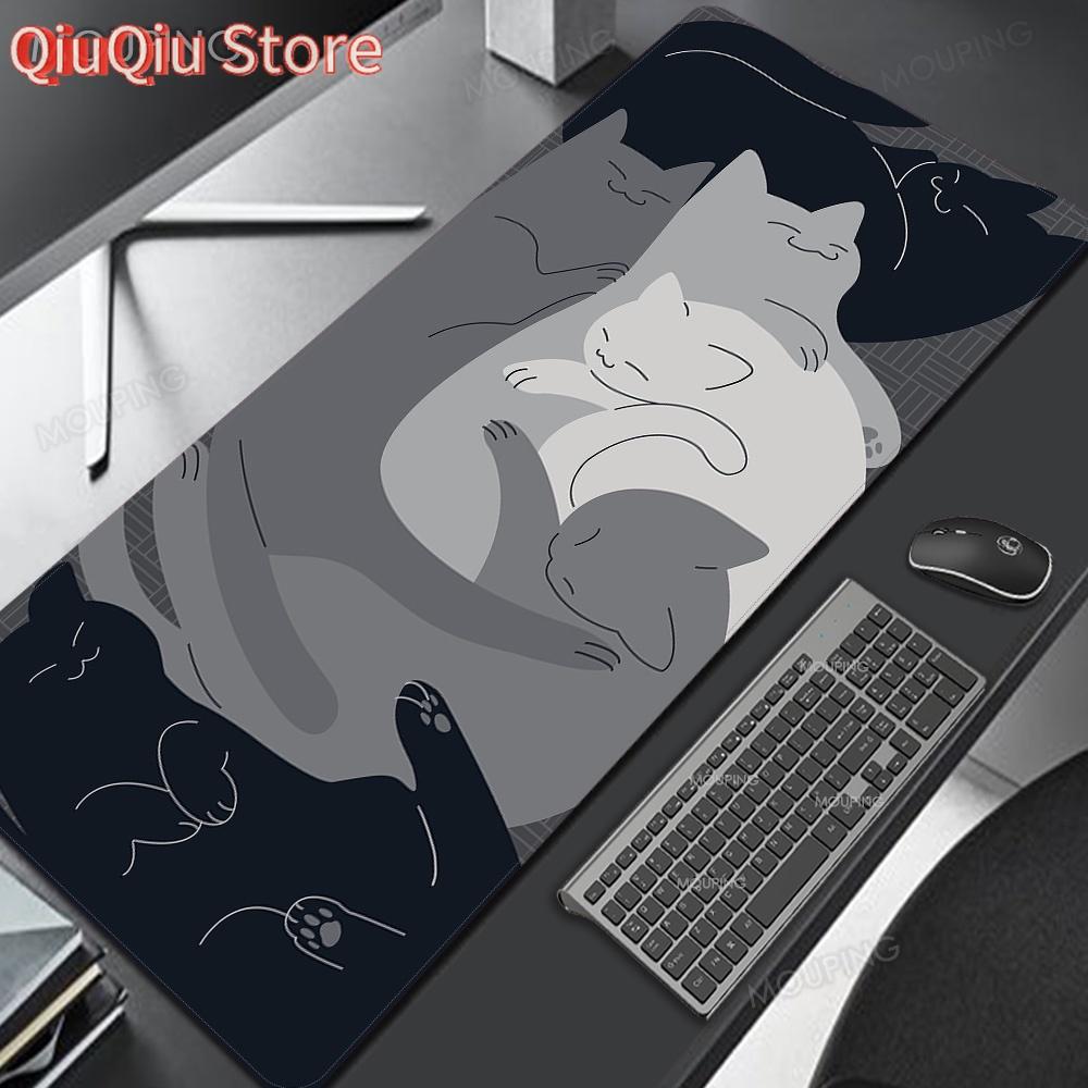 Cartoon Cat Mousepad Gamer Girl Office Carpet Kawaii Cute Desk Accessories Pink Deskmat Mouse Pad Anime Keyboard Computer Mouse