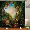 Animals Pattern Bath Curtain Waterproof Shower Curtains Polyester Wolf Lion Bath Screen Print Curtain for Bathroom Home Decor