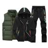 Sweat Suit Winter Men 'S Clothing Men Sets 3 Pieces Hoodie Set Zipper Casual Sport Men Tracksuit Outfit