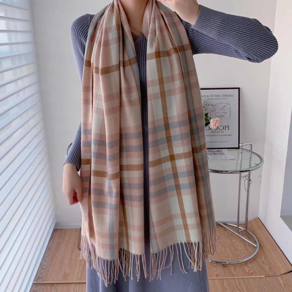 Women's Cashmere-like Plaid Scarf - Soft, Warm, and Perfect for Autumn/Winter