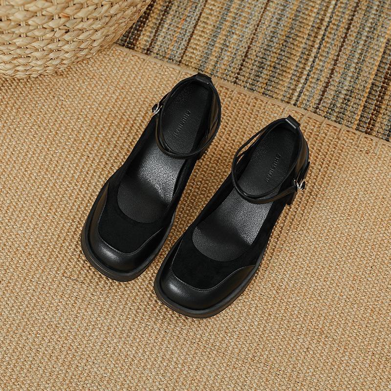 

Retro thick heel Mary Jane shoes thick heel high heel single shoes temperament Mary Jane women s shoes evening shoes 35