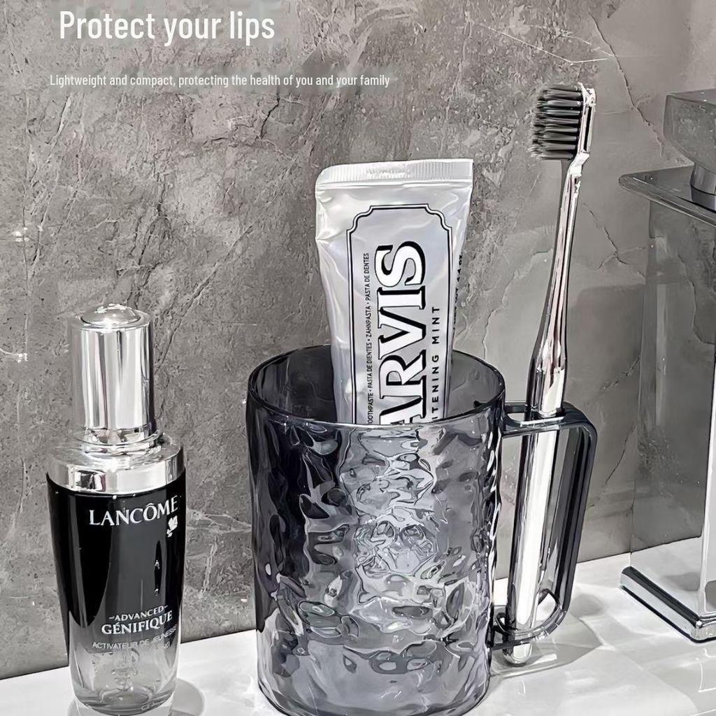 Kelímek na zubní kartáčky s ledovcovým vzorem: Luxusní, Průhledný Kelímek na Ústní Vodu pro Páry a Děti