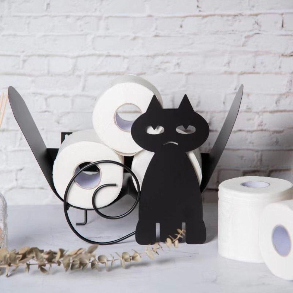 Paper Rolls Toilet Paper Holder Wall Decoration Towel Roll Shelf Black Kitchen Paper Shelf  Hotel