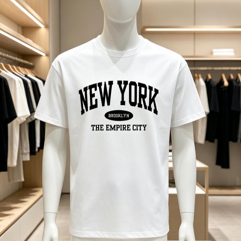 Neuer Stil T-Shirt für den täglichen lässigen Look HipHop Shirt Atmungsaktives T-Shirt mit feiner Textur Grafikdruck T-Shirt Eng anliegendes Tsh