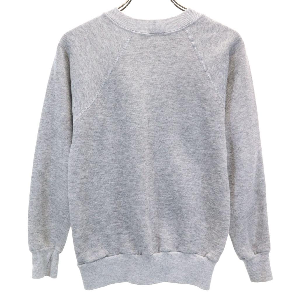 80s 90s Old Long sleeve trainer Gray Back brushed Women Used