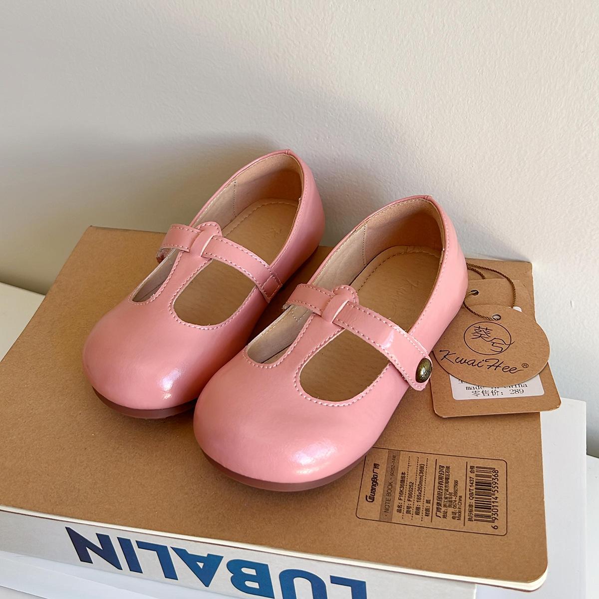 

Children Spring/autumn New Girls Foreign Style All Vintage Leather Shoe Grandma Shallow Mouth Mary Jane Shoes Zapatos para niñas -Insole20.5cm рожевий