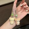 Trend Cute Bear Rilakkumas Flocking Pendent Ccd Hanging Rope Phone Charm Keychain Bag Decor Surprise Gift For Gifts
