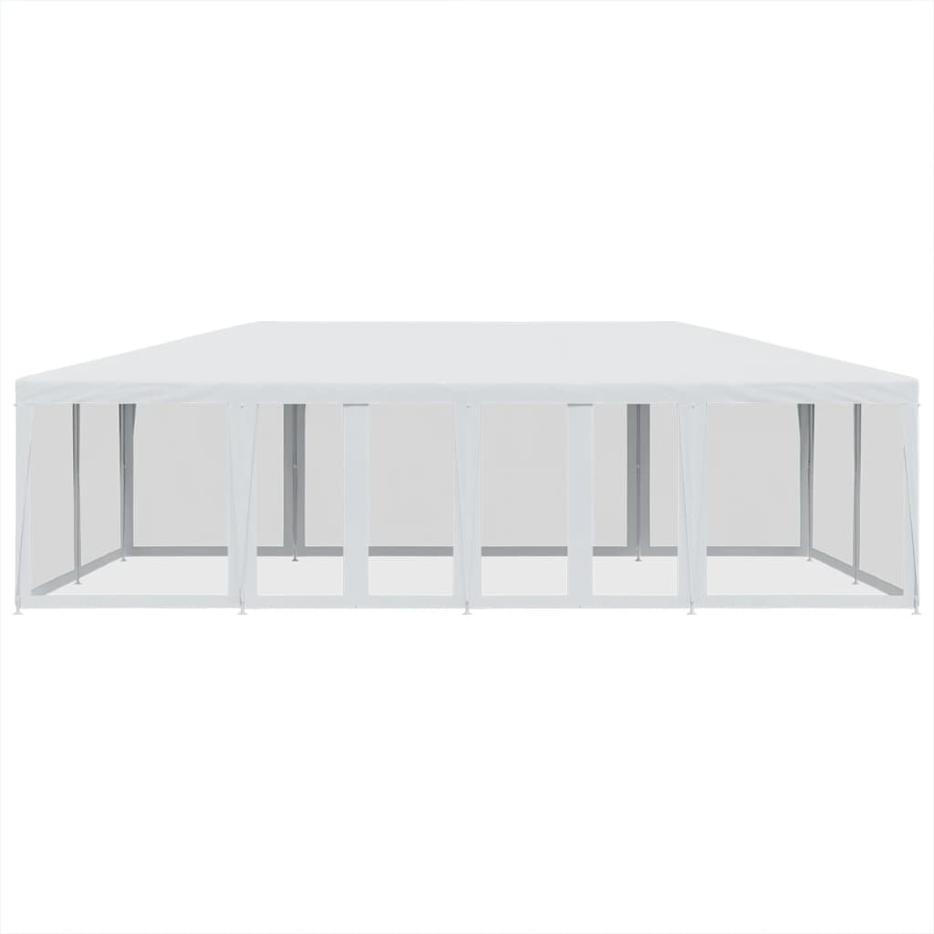 Vidaxl Party Tent With 12 Mesh Walls, White, 8X4 M, Hdpe