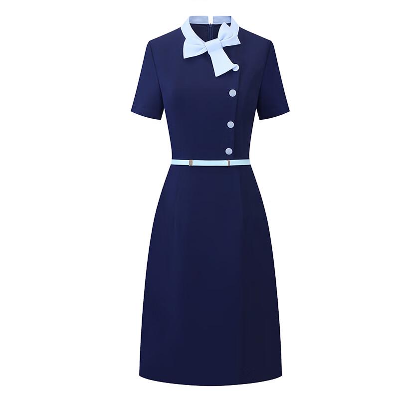 Elegant Professional Short-Sleeve A-Line Dress