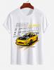 Unisexs Pure Cotton Solid Color Tshirt Urban Legend Street King Jdm Sports Car Print Crew Neck Short Sleeve Street Casual Top