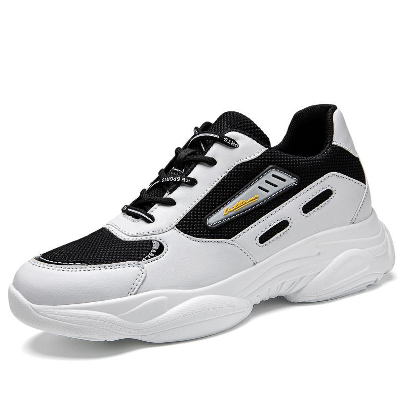 

Модная мужская обувь, увеличивающая рост на 8 см, дышащая повседневная обувь, спортивная обувь, мужская невидимая кожаная обувь, внутренняя высота 6 см, обувь на лифте 37 чёрный