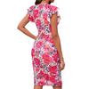 2025 Spring/Summer Sexy Ruffle Sleeve Floral Print Dress for Women